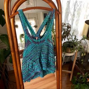 Free People Crochet Racerback Crop Top
